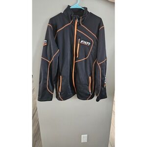 FXR Men's Elevation Tech Zip-Up jacket in black and orange. XL